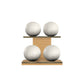 PENT. MOXA Light - in Gold - Set of 4 Medicine Balls on Horizontal Wooden Stand - 4, 8, 12, 16 KG