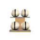 PENT. MOXA Light - Set of 4 Medicine Balls on Horizontal Wooden Stand - 4, 8, 12, 16 KG
