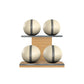 PENT. MOXA Light - Set of 4 Medicine Balls on Horizontal Wooden Stand - 4, 8, 12, 16 KG