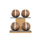 PENT. MOXA Light - Set of 4 Medicine Balls on Horizontal Wooden Stand - 4, 8, 12, 16 KG