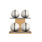 PENT. MOXA Light - Set of 4 Medicine Balls on Horizontal Wooden Stand - 4, 8, 12, 16 KG