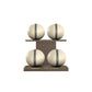 PENT. MOXA Light - in Gold - Set of 4 Medicine Balls on Horizontal Wooden Stand - 4, 8, 12, 16 KG