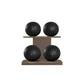 PENT. MOXA Light - in Gold - Set of 4 Medicine Balls on Horizontal Wooden Stand - 4, 8, 12, 16 KG