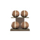 PENT. MOXA Light - in Gold - Set of 4 Medicine Balls on Horizontal Wooden Stand - 4, 8, 12, 16 KG