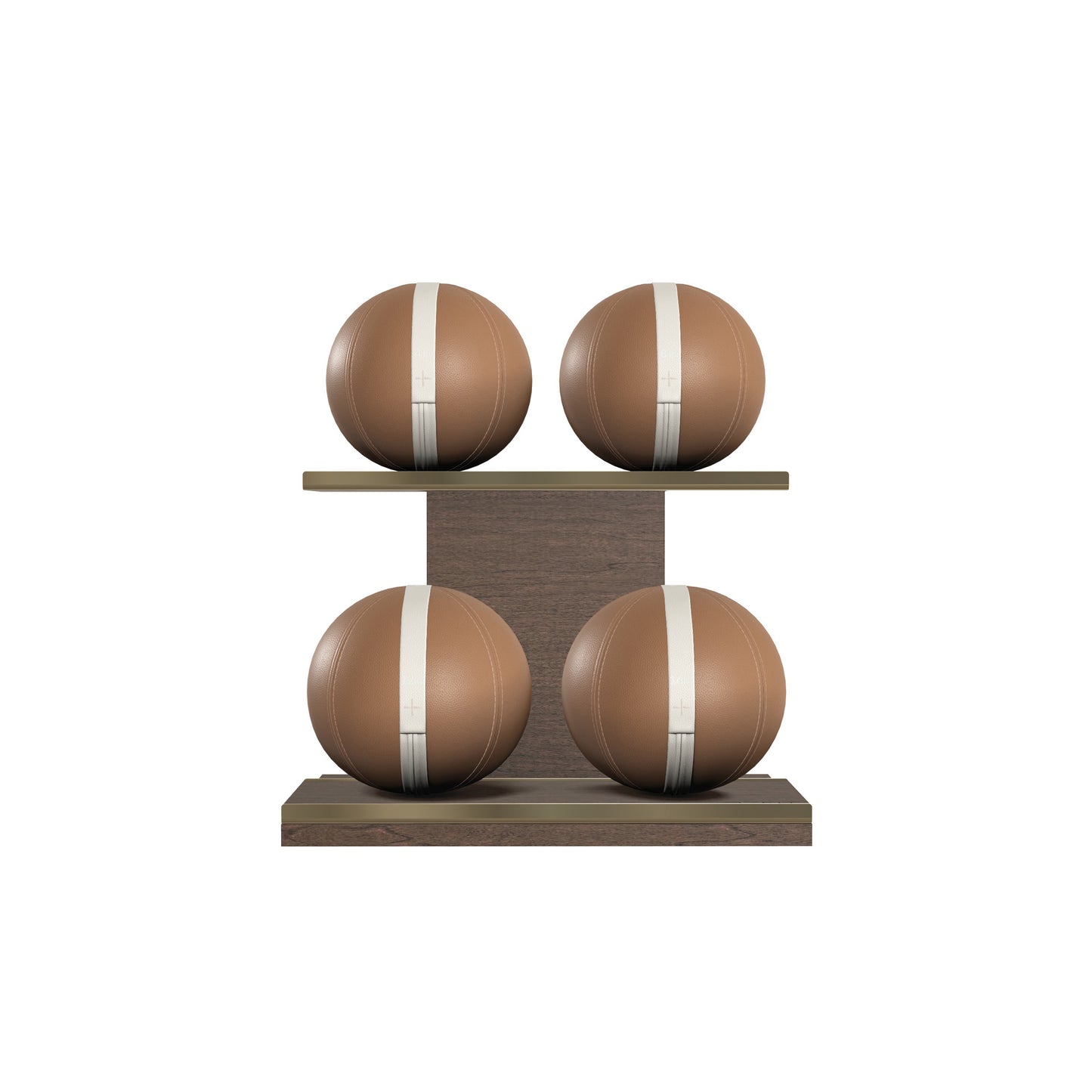PENT. MOXA Light - in Gold - Set of 4 Medicine Balls on Horizontal Wooden Stand - 4, 8, 12, 16 KG