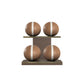 PENT. MOXA Light - in Gold - Set of 4 Medicine Balls on Horizontal Wooden Stand - 4, 8, 12, 16 KG