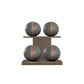 PENT. MOXA Light - in Gold - Set of 4 Medicine Balls on Horizontal Wooden Stand - 4, 8, 12, 16 KG