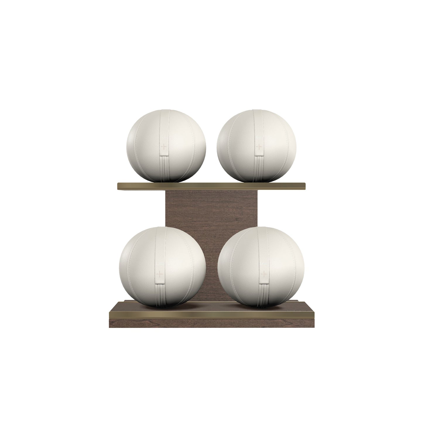 PENT. MOXA Light - in Gold - Set of 4 Medicine Balls on Horizontal Wooden Stand - 4, 8, 12, 16 KG