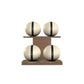 PENT. MOXA Light - in Gold - Set of 4 Medicine Balls on Horizontal Wooden Stand - 4, 8, 12, 16 KG