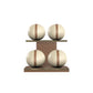 PENT. MOXA Light - in Gold - Set of 4 Medicine Balls on Horizontal Wooden Stand - 4, 8, 12, 16 KG