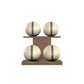 PENT. MOXA Light - in Gold - Set of 4 Medicine Balls on Horizontal Wooden Stand - 4, 8, 12, 16 KG