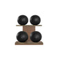 PENT. MOXA Light - in Gold - Set of 4 Medicine Balls on Horizontal Wooden Stand - 4, 8, 12, 16 KG