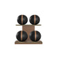 PENT. MOXA Light - in Gold - Set of 4 Medicine Balls on Horizontal Wooden Stand - 4, 8, 12, 16 KG