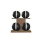PENT. MOXA Light - in Gold - Set of 4 Medicine Balls on Horizontal Wooden Stand - 4, 8, 12, 16 KG