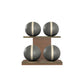 PENT. MOXA Light - in Gold - Set of 4 Medicine Balls on Horizontal Wooden Stand - 4, 8, 12, 16 KG