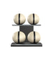 MOXA Power - Set of Handcrafted Weighted Balls on Horizontal Wooden Stand