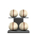 MOXA Power - Set of Handcrafted Weighted Balls on Horizontal Wooden Stand