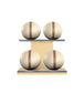 MOXA Power - Set of Handcrafted Weighted Balls on Horizontal Wooden Stand