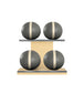 MOXA Power - Set of Handcrafted Weighted Balls on Horizontal Wooden Stand