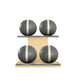 MOXA Power - Set of Handcrafted Weighted Balls on Horizontal Wooden Stand