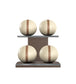 MOXA Power - Set of Handcrafted Weighted Balls on Horizontal Wooden Stand