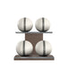 MOXA Power - Set of Handcrafted Weighted Balls on Horizontal Wooden Stand