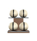 MOXA Power - Set of Handcrafted Weighted Balls on Horizontal Wooden Stand