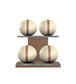 MOXA Power - Set of Handcrafted Weighted Balls on Horizontal Wooden Stand