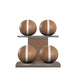 MOXA Power - Set of Handcrafted Weighted Balls on Horizontal Wooden Stand