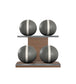 MOXA Power - Set of Handcrafted Weighted Balls on Horizontal Wooden Stand