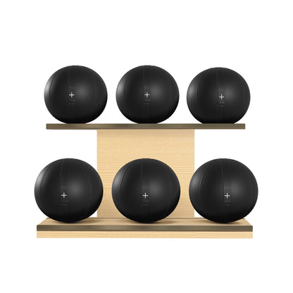 PENT. MOXA Set Ultimate - In Gold - Set of 6 Medicine Balls on Horizontal Wooden Stand - 4, 8, 12, 16, 20, 24 KG
