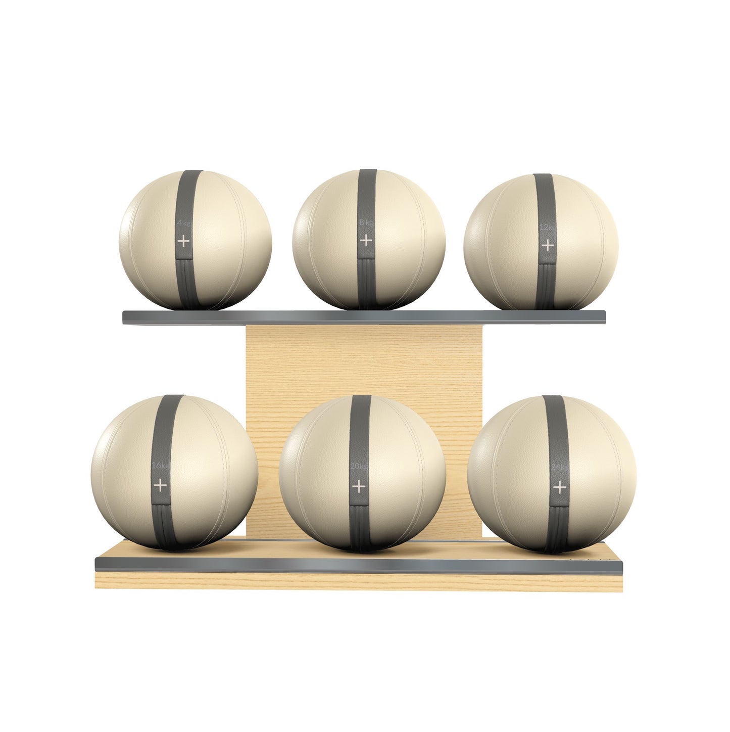 MOXA Set - Ultimate Set of Handcrafted Weighted Balls on Horizontal Wooden Stand