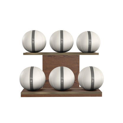 PENT. MOXA Set Ultimate - In Gold - Set of 6 Medicine Balls on Horizontal Wooden Stand - 4, 8, 12, 16, 20, 24 KG