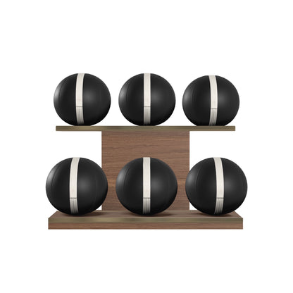PENT. MOXA Set Ultimate - In Gold - Set of 6 Medicine Balls on Horizontal Wooden Stand - 4, 8, 12, 16, 20, 24 KG