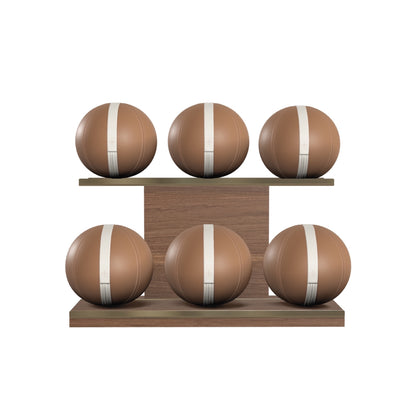 PENT. MOXA Set Ultimate - In Gold - Set of 6 Medicine Balls on Horizontal Wooden Stand - 4, 8, 12, 16, 20, 24 KG