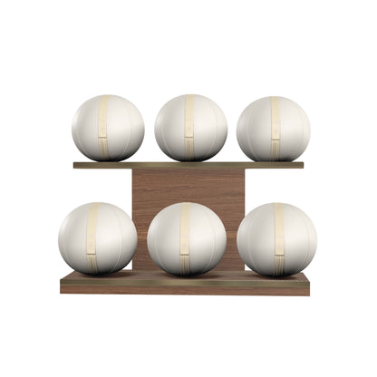 PENT. MOXA Set Ultimate - In Gold - Set of 6 Medicine Balls on Horizontal Wooden Stand - 4, 8, 12, 16, 20, 24 KG
