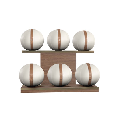 PENT. MOXA Set Ultimate - In Gold - Set of 6 Medicine Balls on Horizontal Wooden Stand - 4, 8, 12, 16, 20, 24 KG