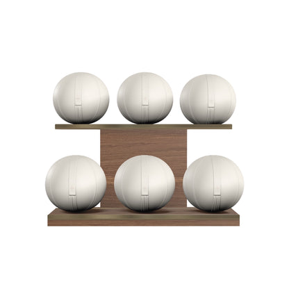 PENT. MOXA Set Ultimate - In Gold - Set of 6 Medicine Balls on Horizontal Wooden Stand - 4, 8, 12, 16, 20, 24 KG