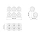 Dimension Images PENT. MOXA Set Ultimate - Set of 6 Medicine Balls on Horizontal Wooden Stand - 4, 8, 12, 16, 20, 24 KG