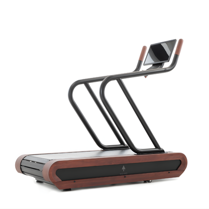 Handcrafted treadmill made from solid wood