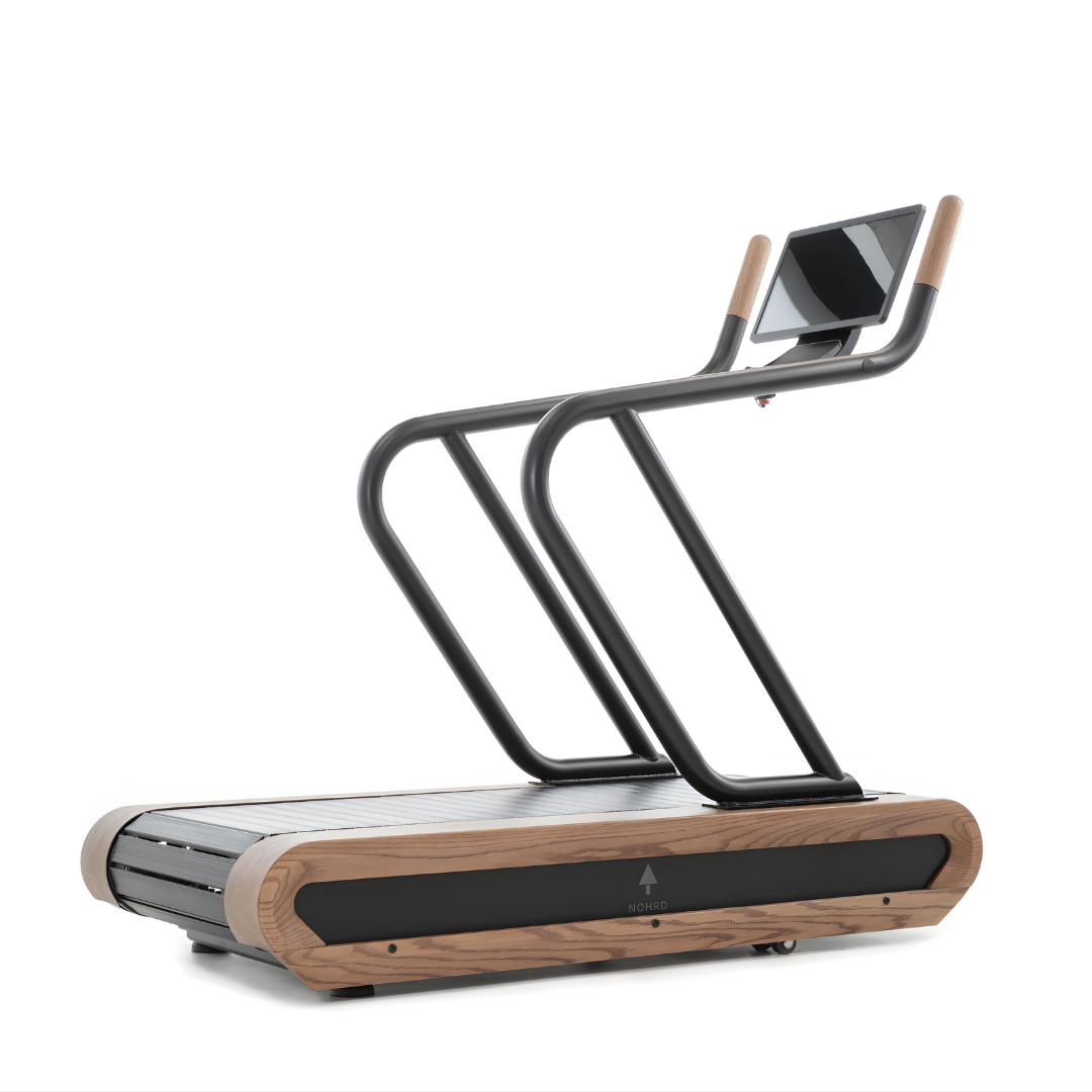 Handcrafted treadmill made from solid wood