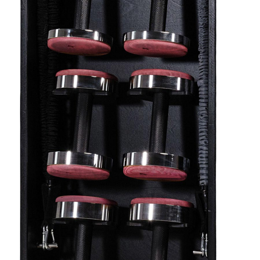 Detail view of the dumbbells on the NOHRD StepTower.