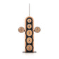 Luxury wooden & stainless steel weight plate set with barbell and dumbbell plates on a sleek vertical oak wooden rack. Premium gym equipment for strength training. NOHRD Weight Plates - Barbell & Dumbbells Tower