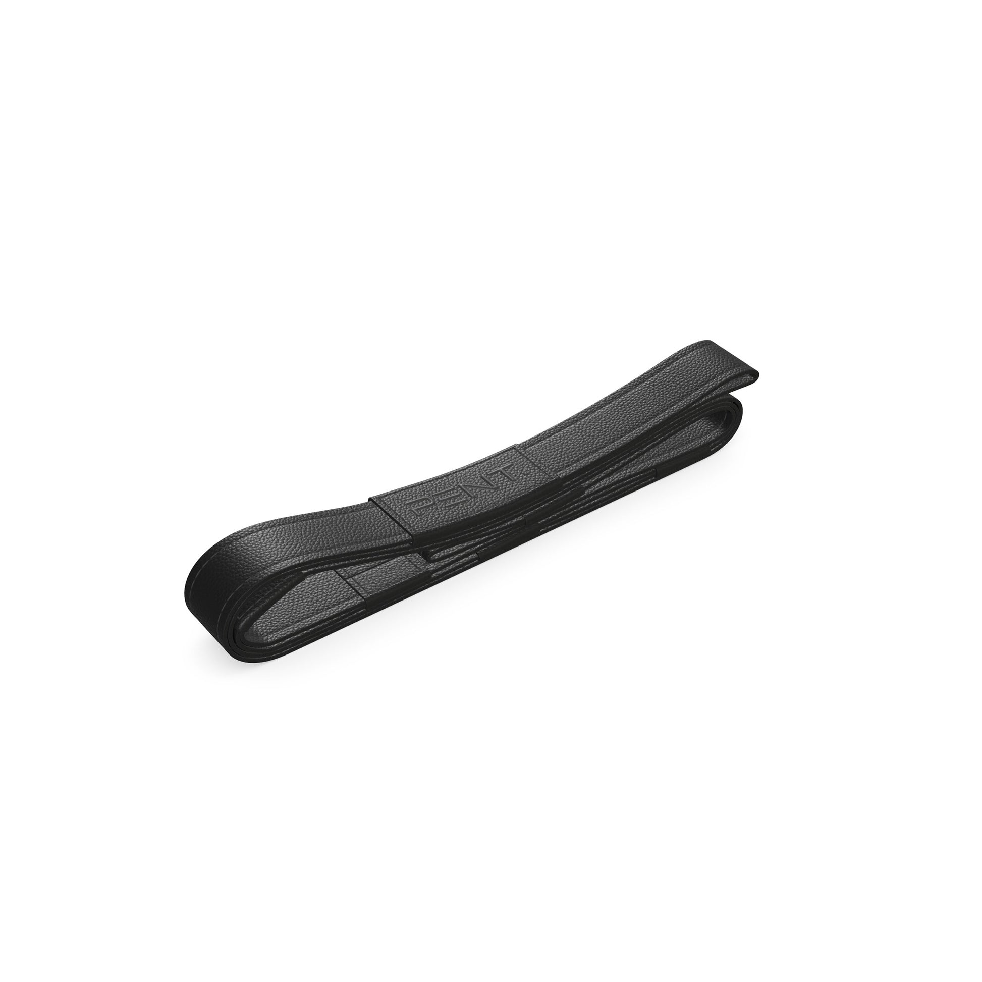 Luxury yoga equipment, handmade yoga strap with luxurious natural Italian leather. Customize in black base leather and black accent leather. PENT. PASA - Luxury Leather Yoga Strap