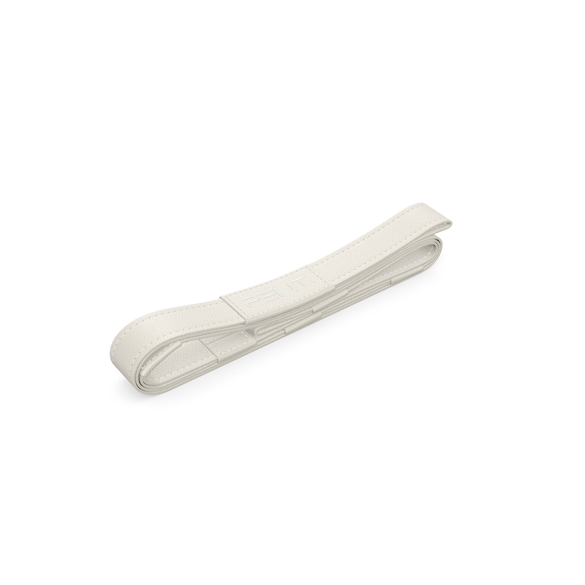 Luxury yoga equipment, handmade yoga strap with luxurious natural Italian leather. Customize in white base & accent leather. PENT. PASA - Luxury Leather Yoga Strap