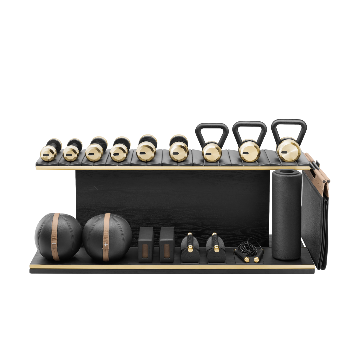 PENT. ANA - In Gold - Luxury Fitness Equipment on Wooden Stand
