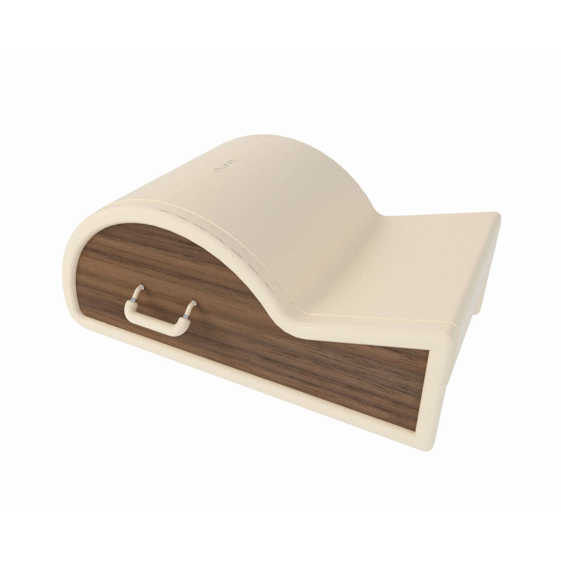  A luxury spice corrector extended version, equipment for Pilates exercises, made with natural wood and white premium Italian leather. PENT. PILATES - SPINE CORRECTOR