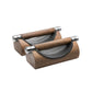 Luxury home gym equipment, premium push up bars handcrafted from fine leather, stainless steel and natural wood. PENT. LIPOVA - Luxury Push-Up Bars