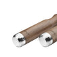  Close up view of the handle for Luxury exercise equipment, luxurious skipping rope handcrafted from the finest natural wood, in default wood finish. PENT. SIENNA - Luxury Skipping Rope