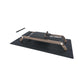 A luxury wooden Pilates reformer with leather padding and adjustable foot bar, made with natural wood and black premium Italian leather, PENT. PILATES - REFORMER